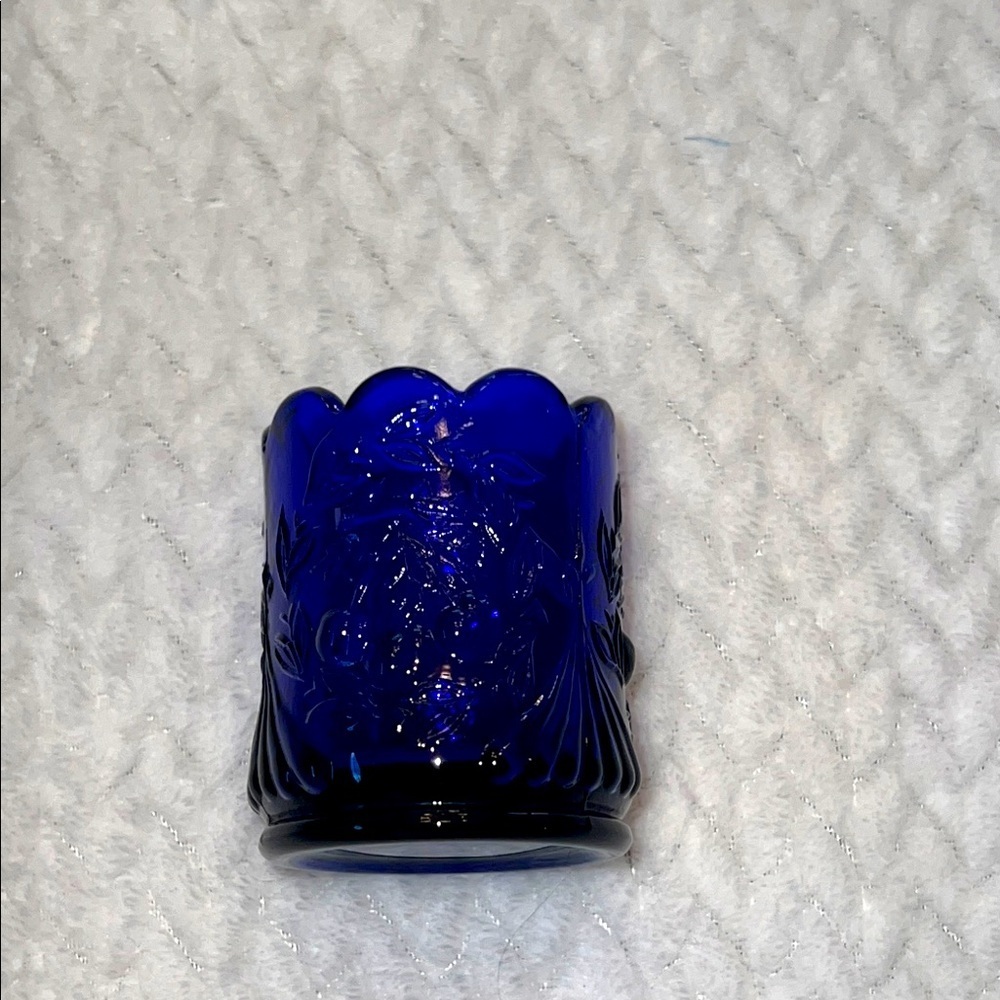 Vintage Westmoreland Elegant Cobalt Blue Toothpick Holder Vase Mid Century - Picture 2 of 5